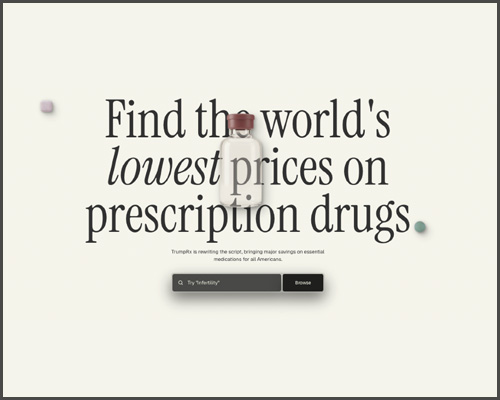 TrumpRx : un portail  pour des médicaments à prix réduits  aux États-Unis